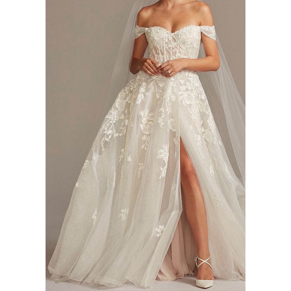 Brand new off the shoulder GALINA SIGNATURE wedding dress